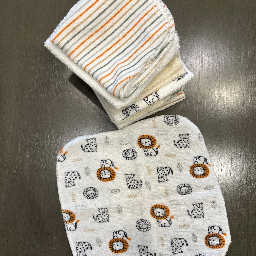 Baby Washcloth Set with Animal Prints